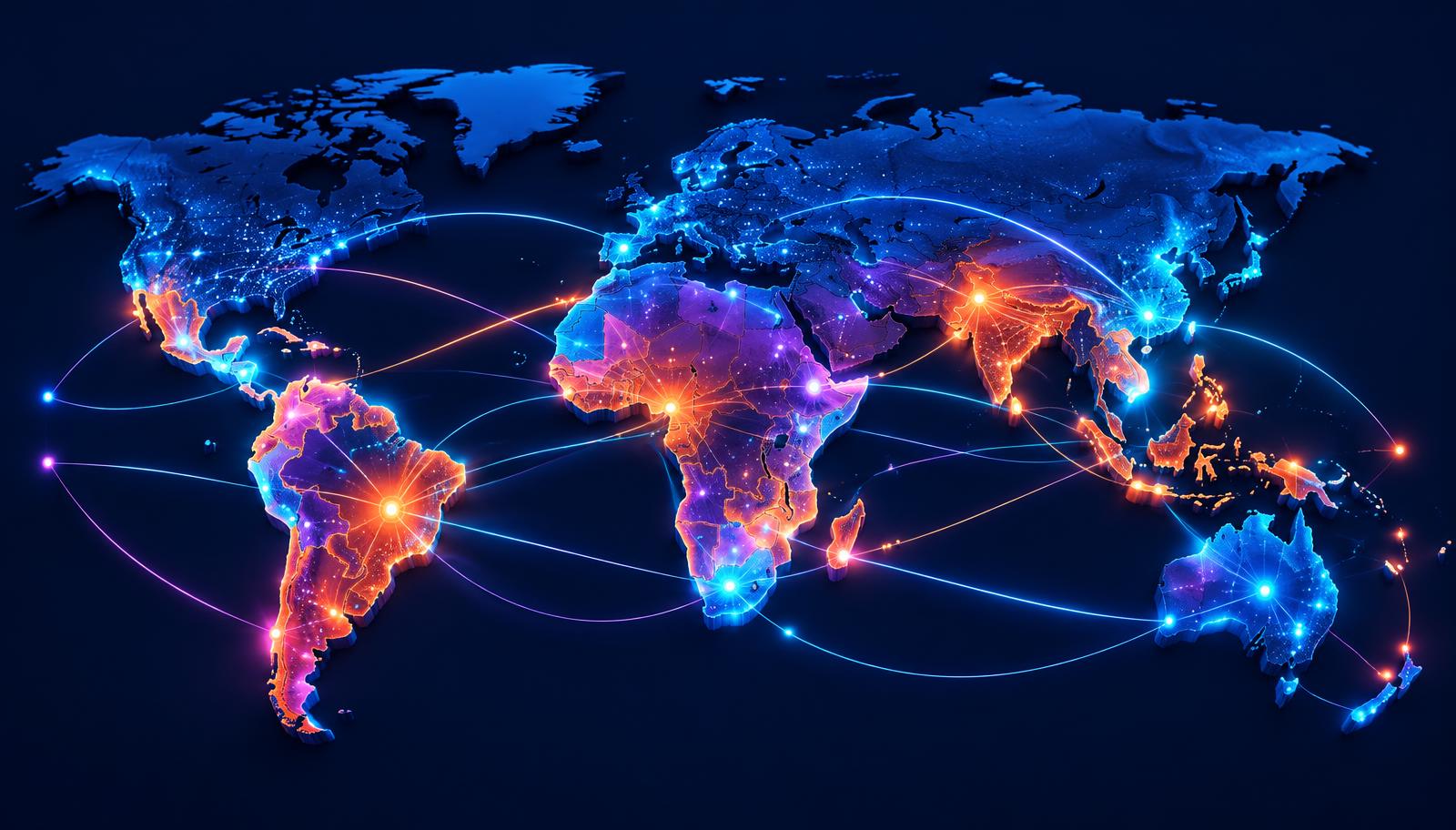 Illustrated map of the Global South